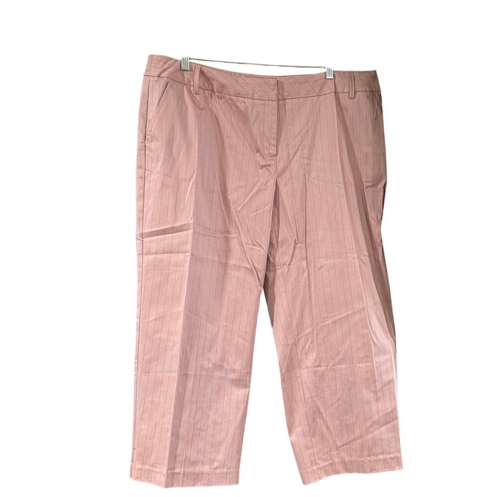 NWT Bandolino blush pink pinstripe stretch capri pants Plus Size 20W